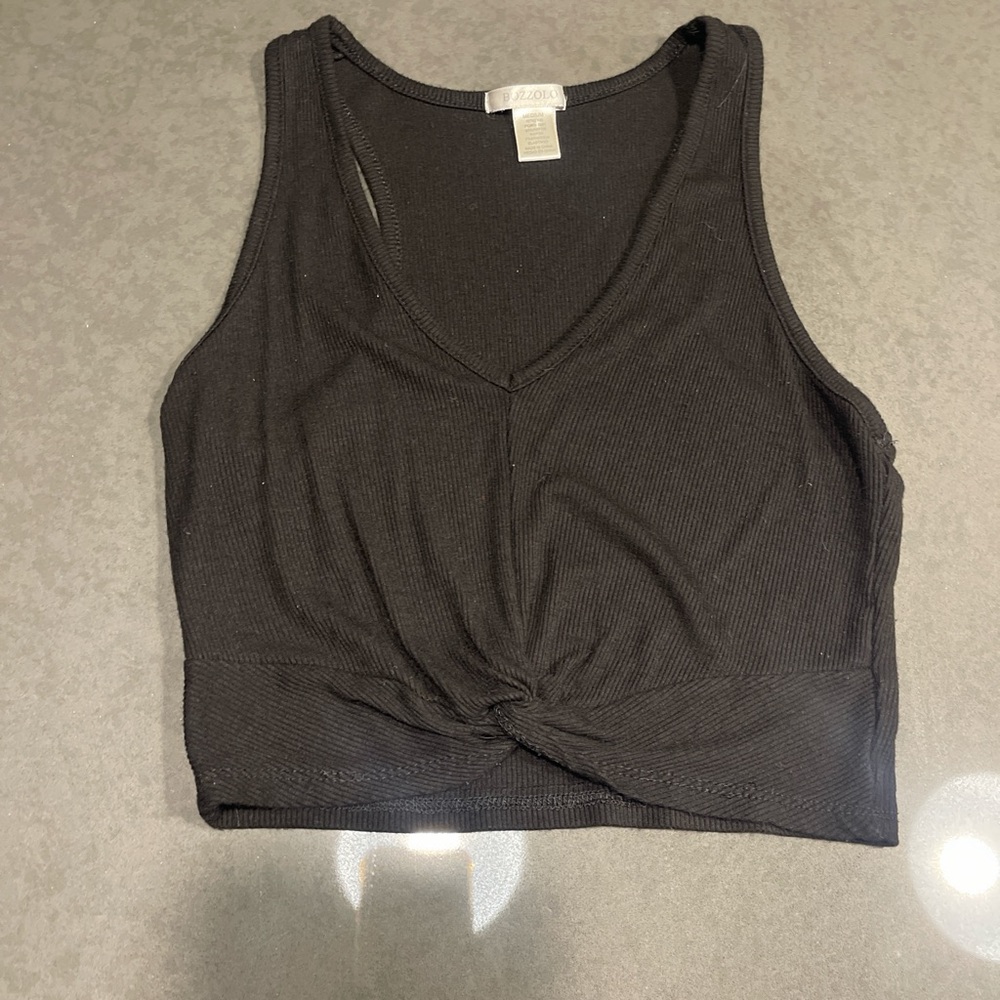 a new day Black Twist-Front Crop Top